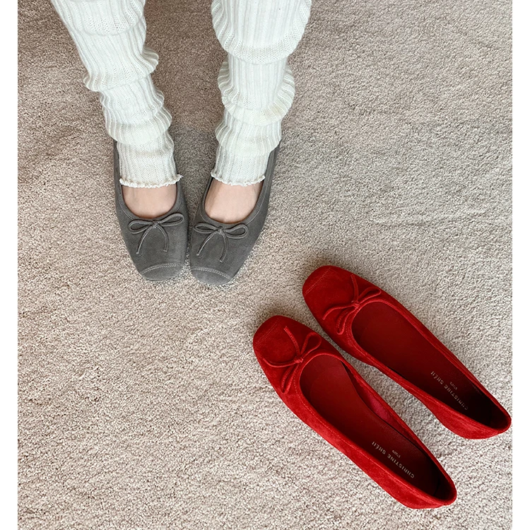 【乔乔专属】高定基础款~蝴蝶结百搭平底奶奶单鞋女E4301004