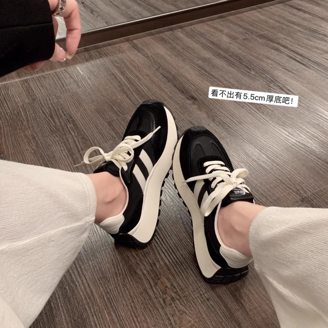 【游YoYo专属】高中生~拼色松糕厚底休闲慢跑运动老爹鞋女阿甘鞋