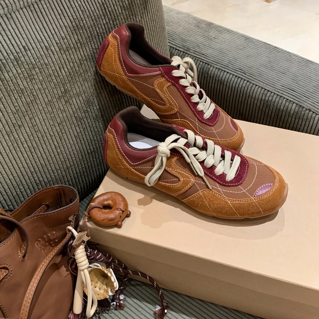 苏茵茵休闲德训鞋女夏季新款厚底百搭运动鞋复古阿甘鞋E4319054