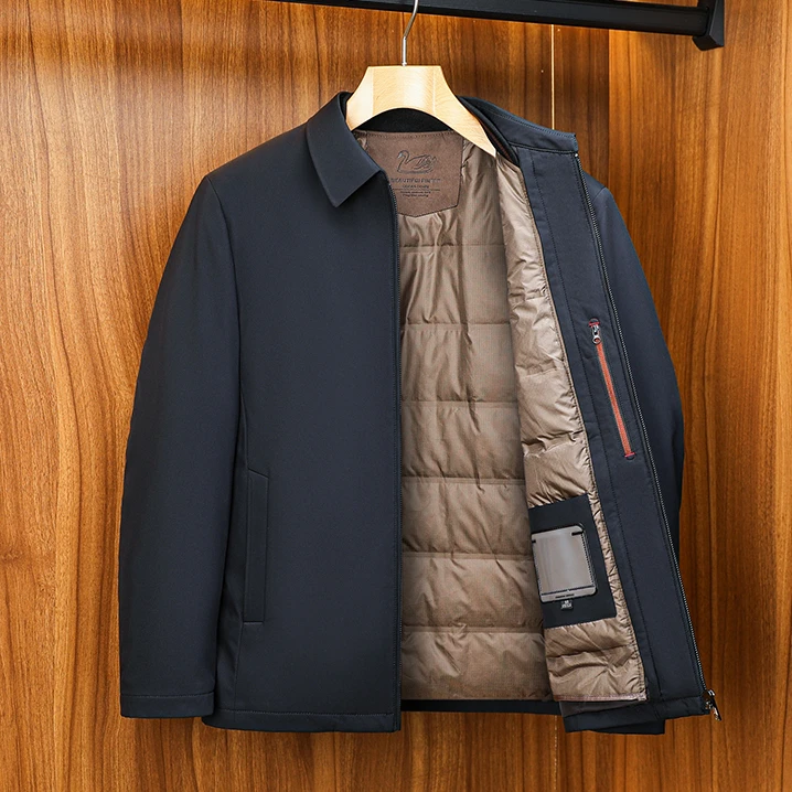 PEIMENG活里活面可脱卸100真羽绒服商务休闲行政款爸爸外套宽松