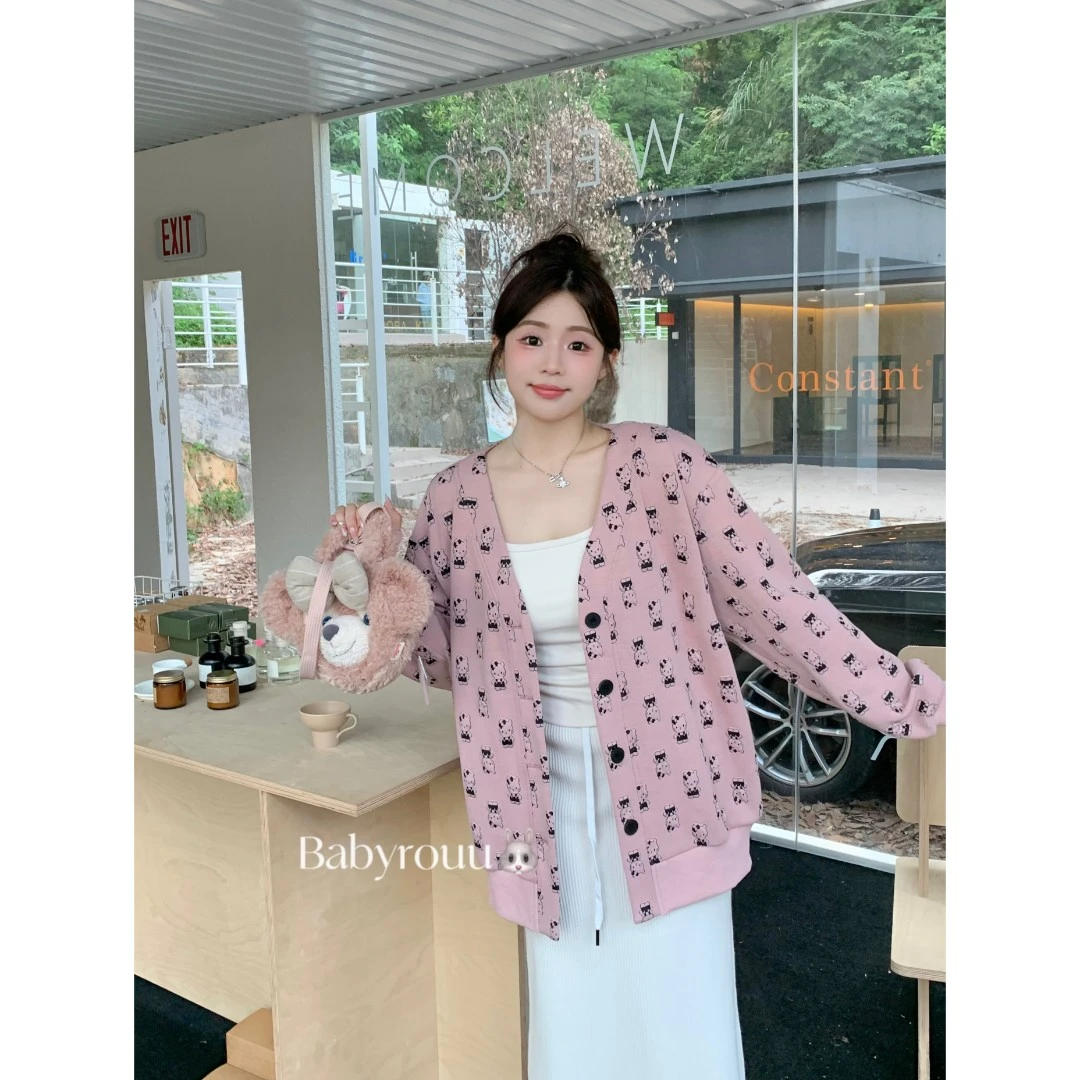 XM口18898【Kitty少女-半裙】秋日色织外套休闲显瘦韩版内搭套装