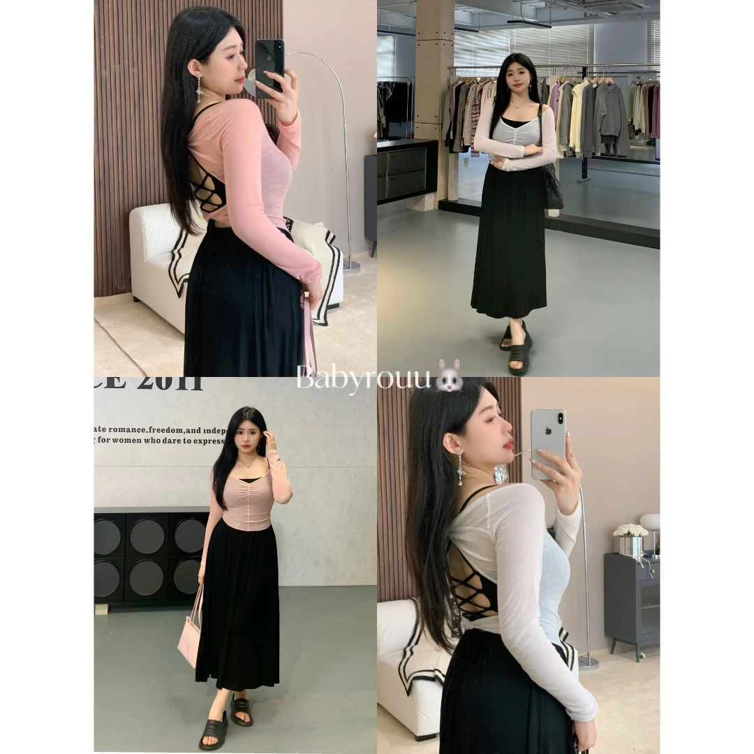 baby rouu【心动美学-罩衫】设计感薄款罩衫遮肉显瘦