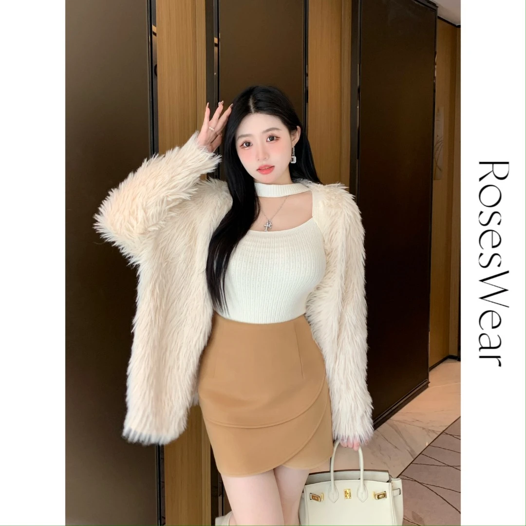 【现货】baby rouu【三片花瓣】性感纯欲显瘦套装