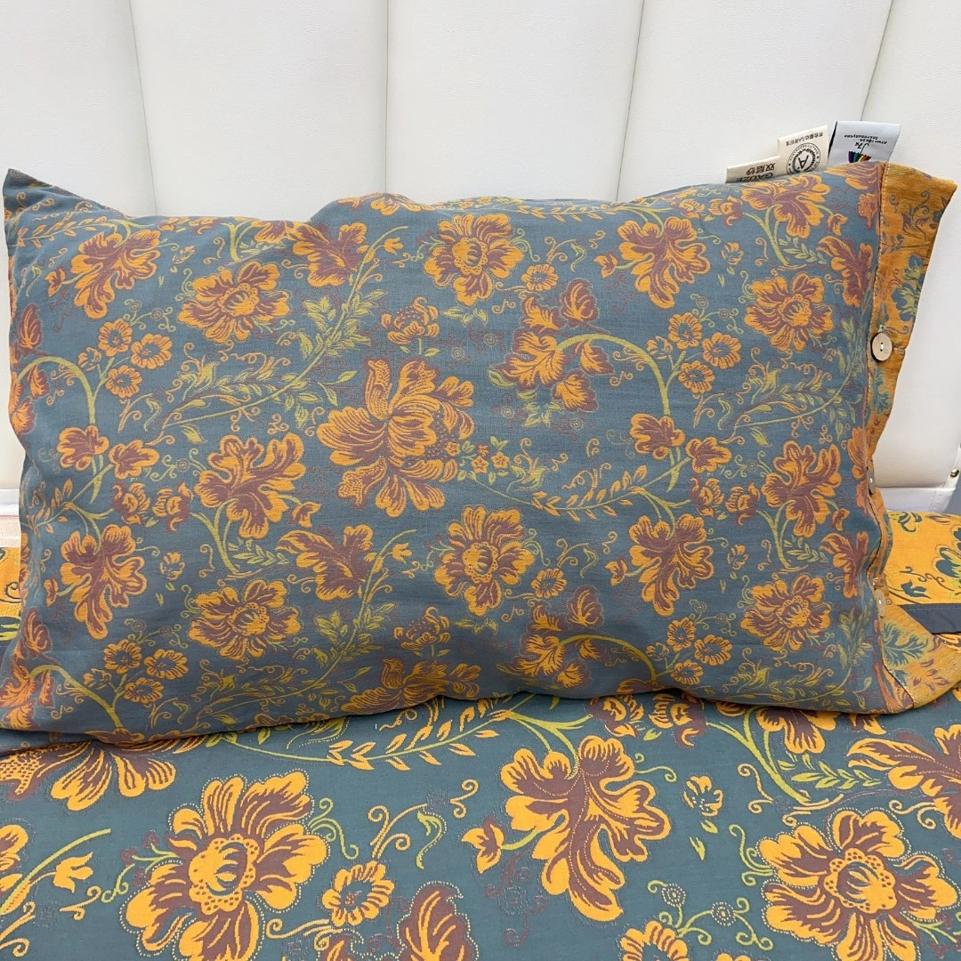 【一对枕套 莫利亚蓝 新款】48*74埃及棉180支纯棉细纱多功能柔软