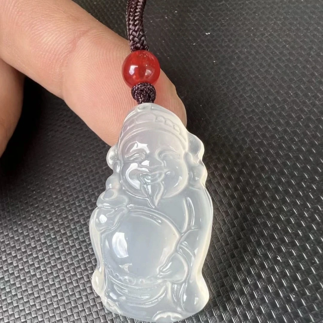 新粉福利，天然玉髓玛瑙正冰财神吊坠/挂件（随机发货）