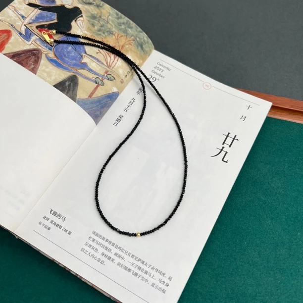 【皆拍珠宝-砚台词】天然尖晶石/18k金扣头锁骨链项链极细精致女神