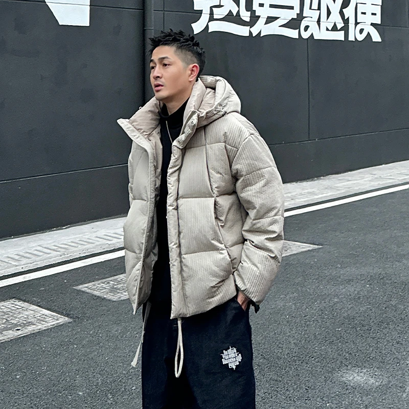 到位男装秋冬时尚潮流格纹设计款羽绒外套A32283E