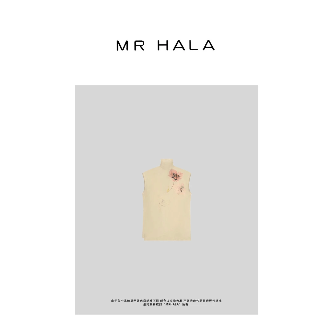 MRHALA 云起轻盈真丝花卉半袖上衣女 LW40113