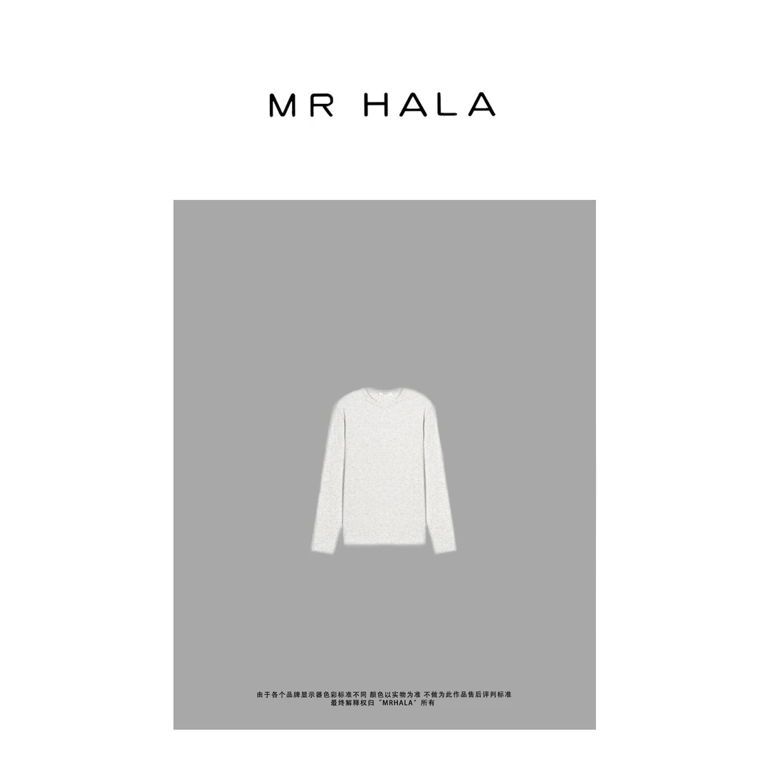 MRHALA 羚吉微弹花灰纱打底上衣女 LT40102