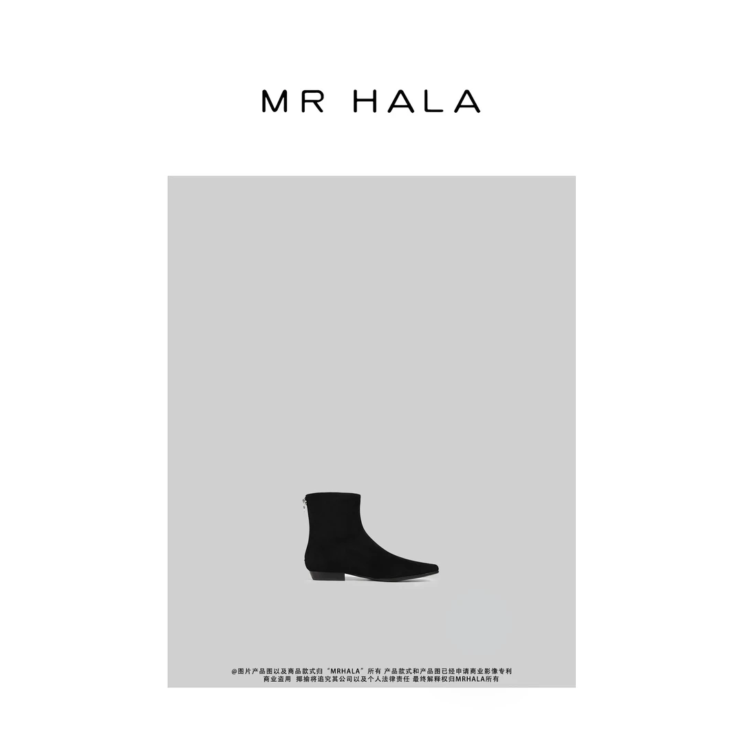 MRHALA 罗马蒂娜羊京皮设计款中靴 CX20604