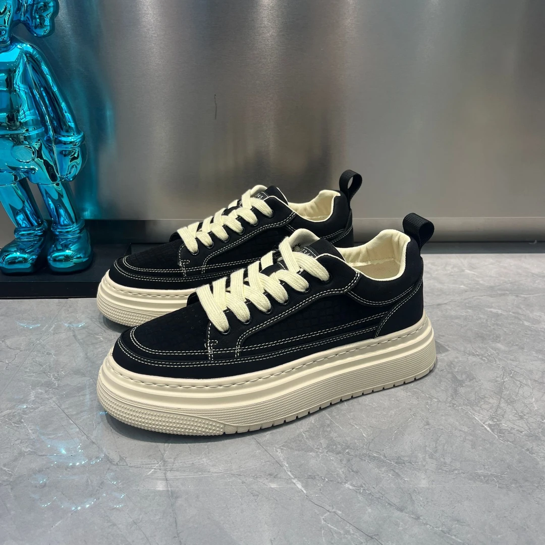 欧洲站男鞋2024年秋季新款厚底百搭潮鞋简约轻便软底运动休闲板鞋