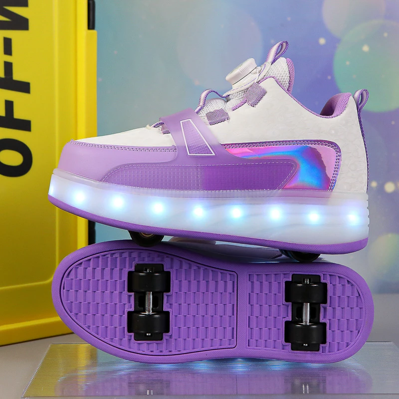 暴走鞋发光四轮轮滑鞋带灯 带轮子的鞋子 滑轮鞋