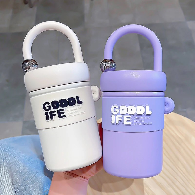 绚青小香风保温杯高颜值小巧手提水杯女生咖啡杯随行杯316不锈钢