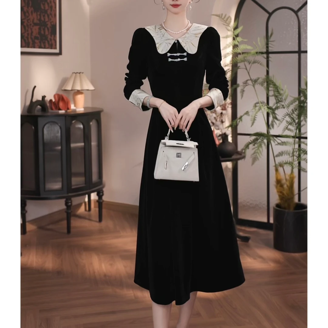 乔琪拉-【杏雨梨云】新款别致新中式国风韵味减龄连衣裙-BV121K