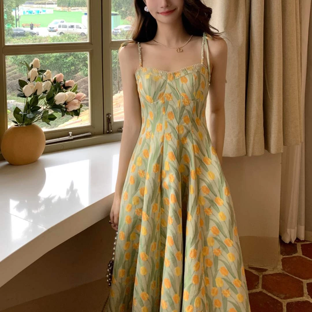 依漾自制-【黄昏时分】新款夏日氛围十足的小裙子-33628Q