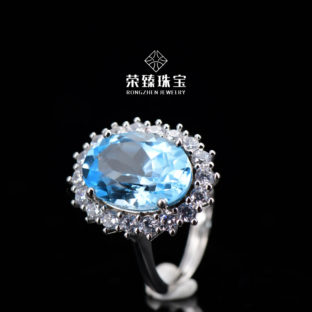 【荣臻珠宝】天然托帕石戒指S925银时尚精致Y-146