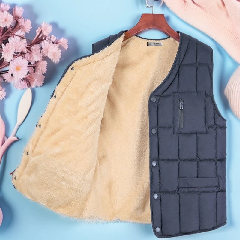 浙添秋冬季保暖新款防寒户外中老年马甲宽松加厚爸爸装大码背心男