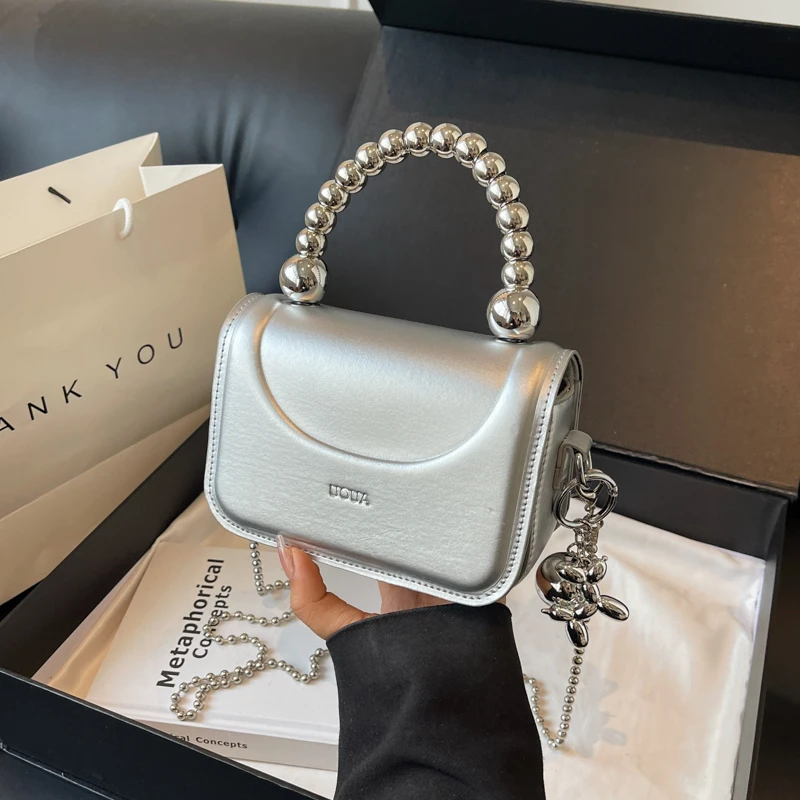 【精致时尚  串珠手提包】女新款洋气高质感潮流单肩斜挎包