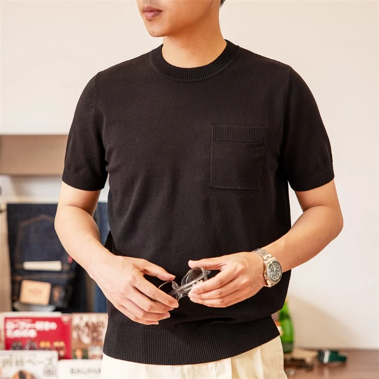 红风 美式复古圆领polo衫男休闲短袖夏季纯棉针织衫T恤