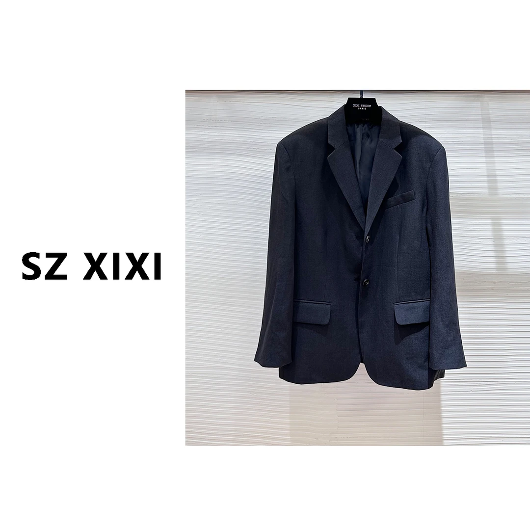 【西西高定】亚麻休闲轻薄阔版西装