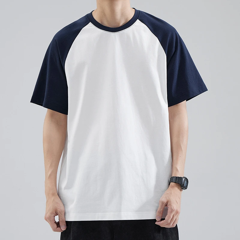 Capelli Sport 美式重磅插肩短袖t恤男夏季宽松撞色情侣打底衫男