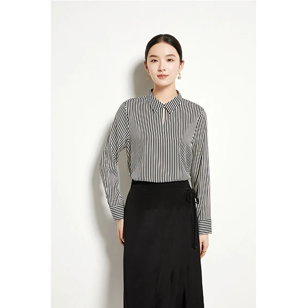 春季新款桑蚕丝衬衫时尚气质高品质女装衬衫法式风 CS8203