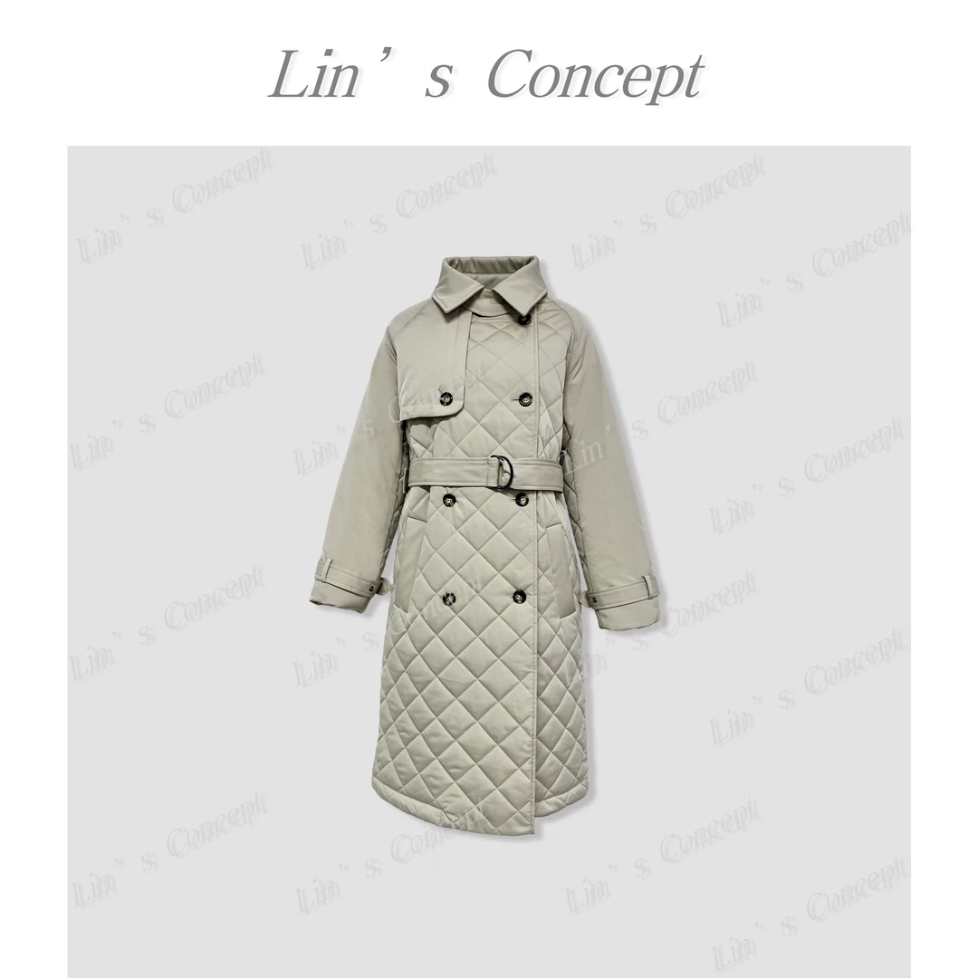 【Lin's concept】设计师款轻奢时尚风中长款大衣 DL2404095