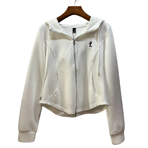 麦寻24新款TXLBQ047休闲刺绣字母短款连帽拉链卫衣显瘦百搭外套