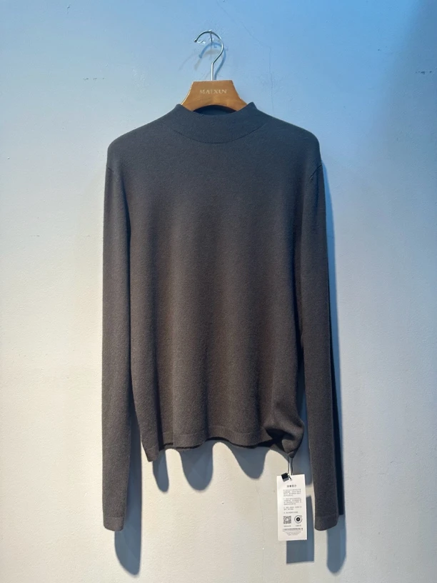 麦寻ZTLYQ004新秋款2024针织打底衫半高领显瘦上衣女