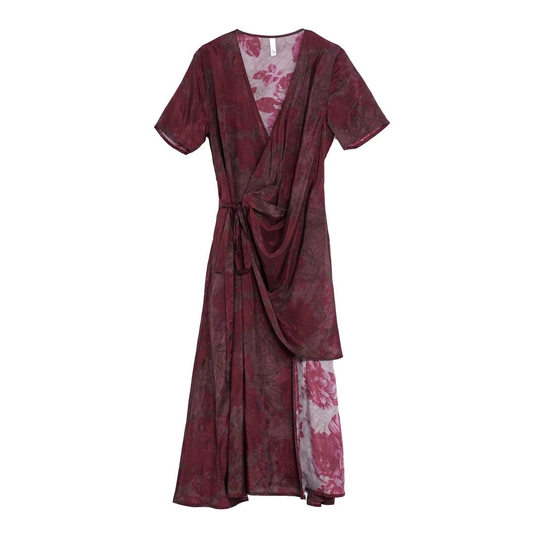 SB3230490893【国色】素白马乖原创设计夏季气质时尚浪漫印花连衣裙