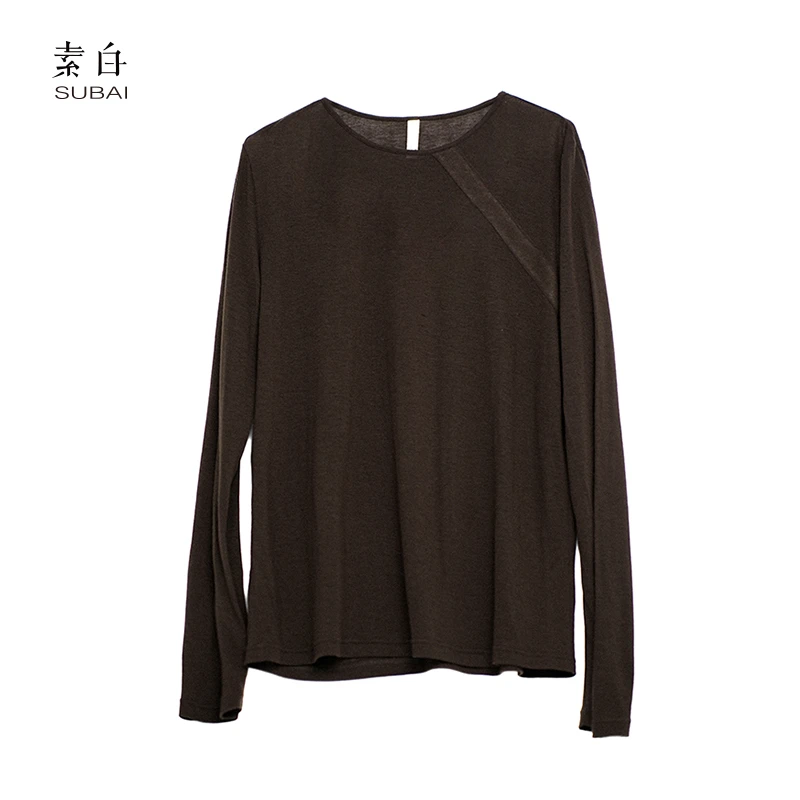 SB3240793408【素白】马乖秋季基础针织长袖打底衫T恤