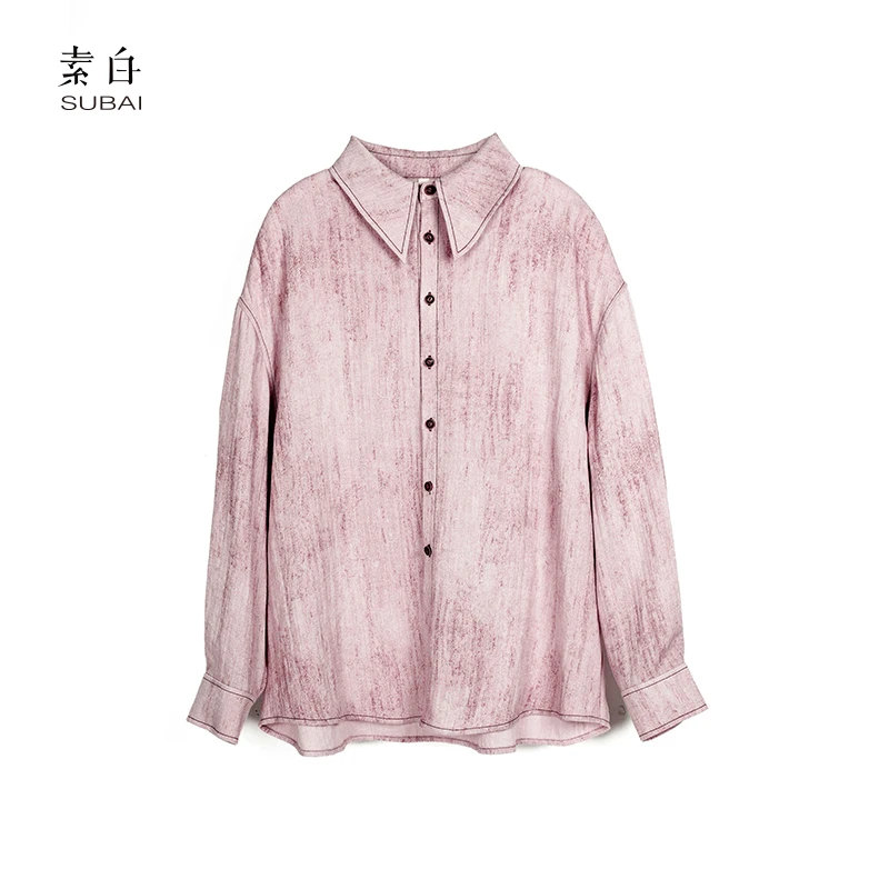 素白【桃夭】粉色百搭时尚经典衬衫SB2409CS00353