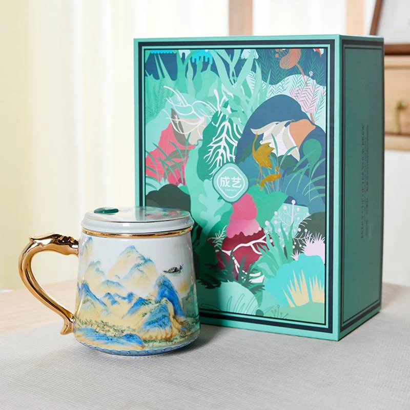 Art Make Taste/成艺成艺千里江山蕴福三件杯 个人办公杯冲茶杯