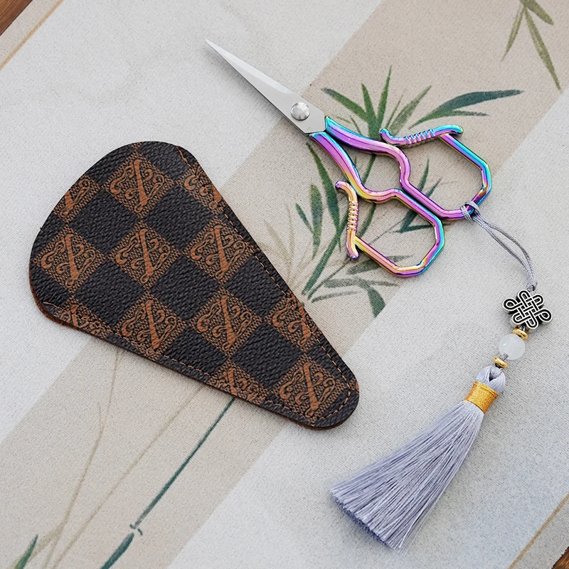 中式便携小剪刀家用手工钓鱼剪高档茶剪茶叶袋包工具针线绣花剪