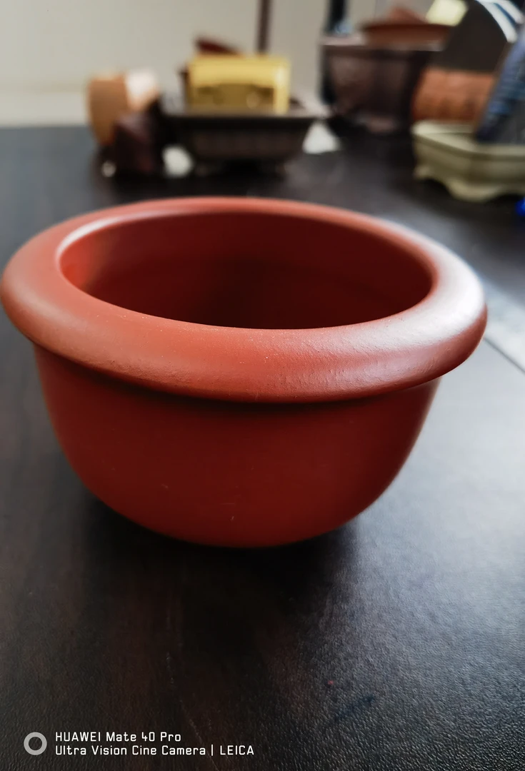 M27御园口金钟红清水紫泥紫砂花盆外口径10*6cm