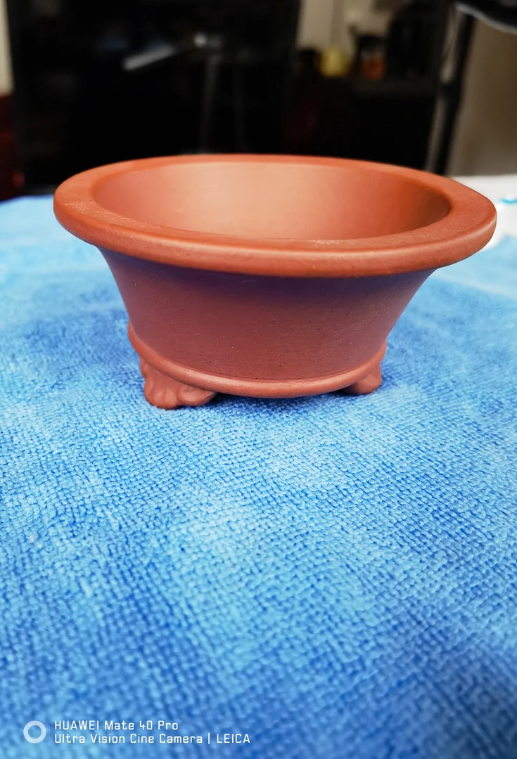 M56三足云脚斗笠，桌面摆件紫砂花盆外口径8.5*4cm