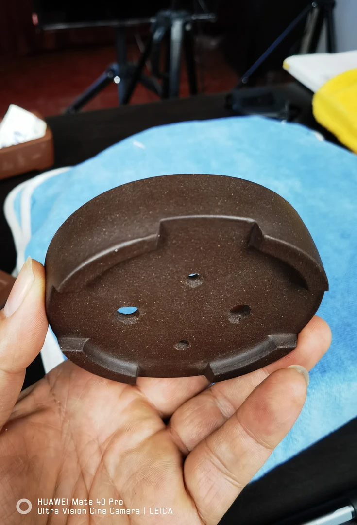 M52椭圆紫砂花盆掌中宝，文人盆栽桌面小盆外口径9.5*2.5cm