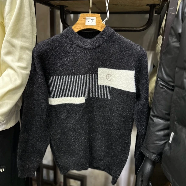 秋冬季男士圆领毛衣休闲加厚保暖针织打底衫9082