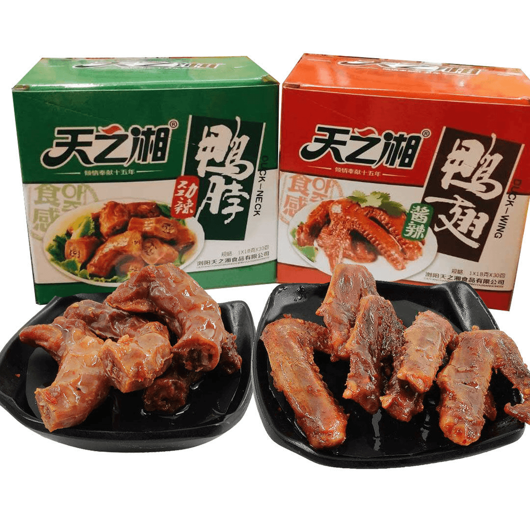 锦耀时光 天之湘鸭翅鸭脖湖南特产香辣鸭翅麻辣鸭脖子超辣卤味零食小吃