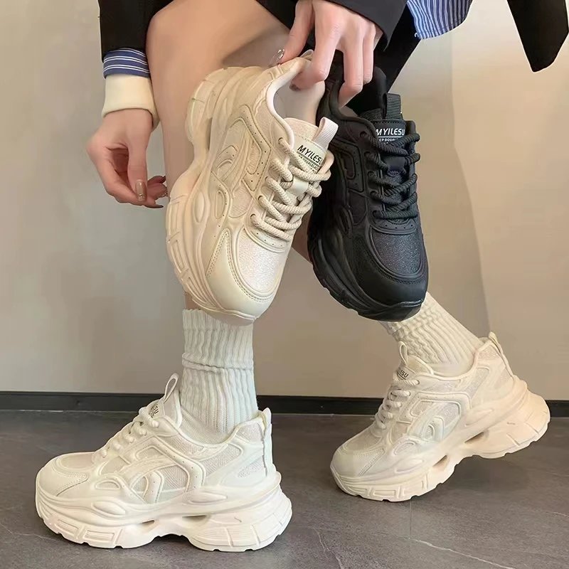 (新疆包邮）2024新品超轻爆款韩版ins系带老爹鞋轻便舒适休闲鞋