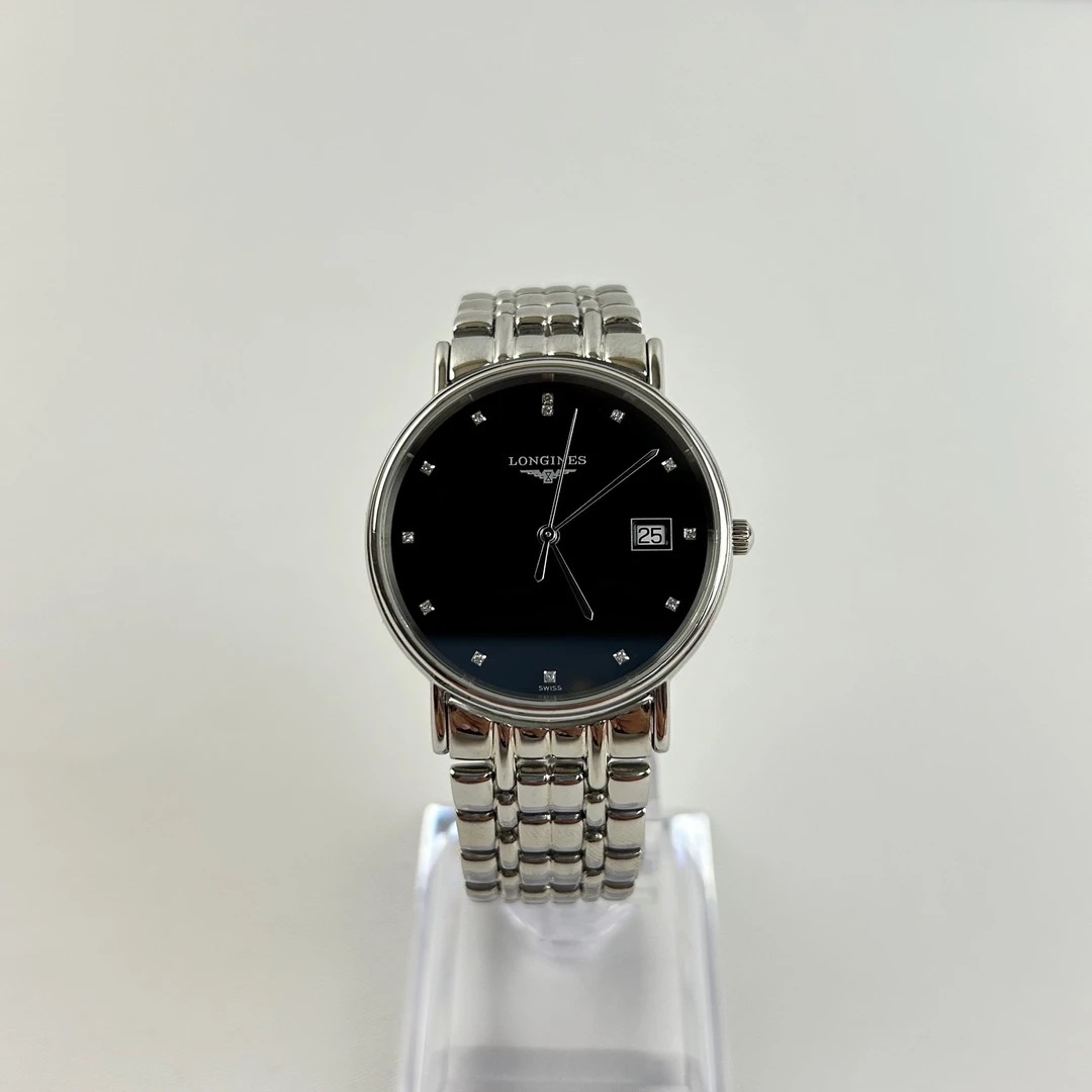 95新 Longines/浪琴 浪琴G0168/经典表径33mm/气质黑盘石英腕表