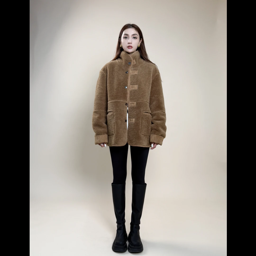 呢子大衣双面休闲时尚加厚百搭冬季（mdn-101）