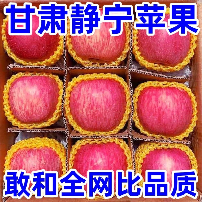 【静宁发货】甘肃静宁红富士苹果新鲜水果当季应季水果批发脆整箱