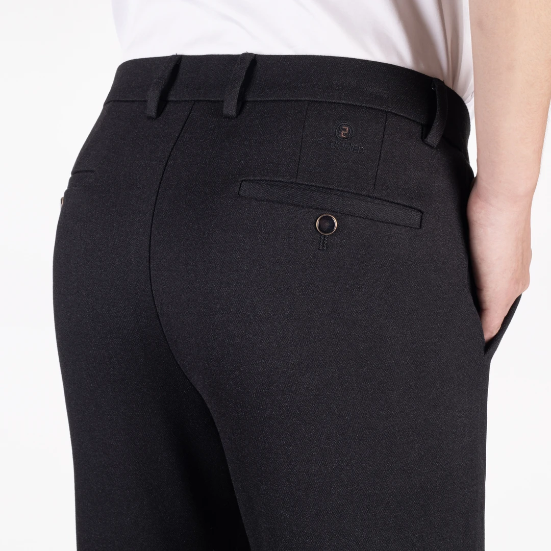 秋冬季中年男士人字纹厚款男士休闲裤时尚保暖商务休闲裤96512