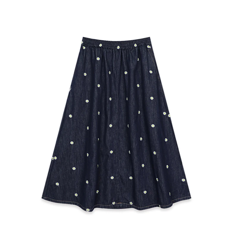 【LIbaibai】早秋新款百搭小雏菊半身裙BB-0813