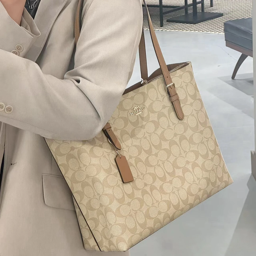 COACH/蔻驰------Mollie 34 多色老花大号托特包经购物袋单肩包