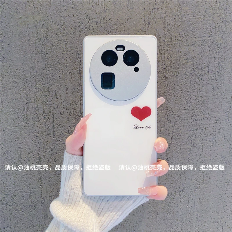 （OPPOfindx6系列）金属玻璃壳适用OPPOfindx6/OPPOfindx6Pro手机壳