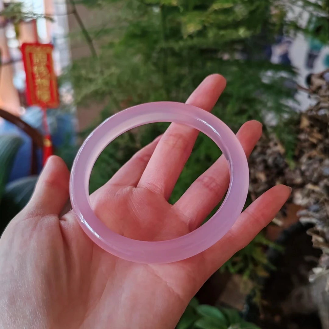 天然玛瑙 冰晶粉 少女心 冰冰透透 手镯 闺蜜礼物