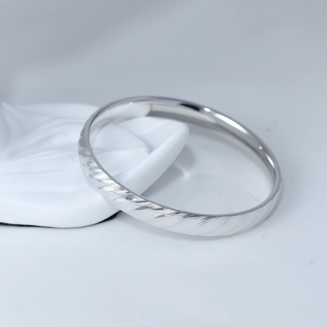 PT990 铂金拉丝大手镯 CV0502