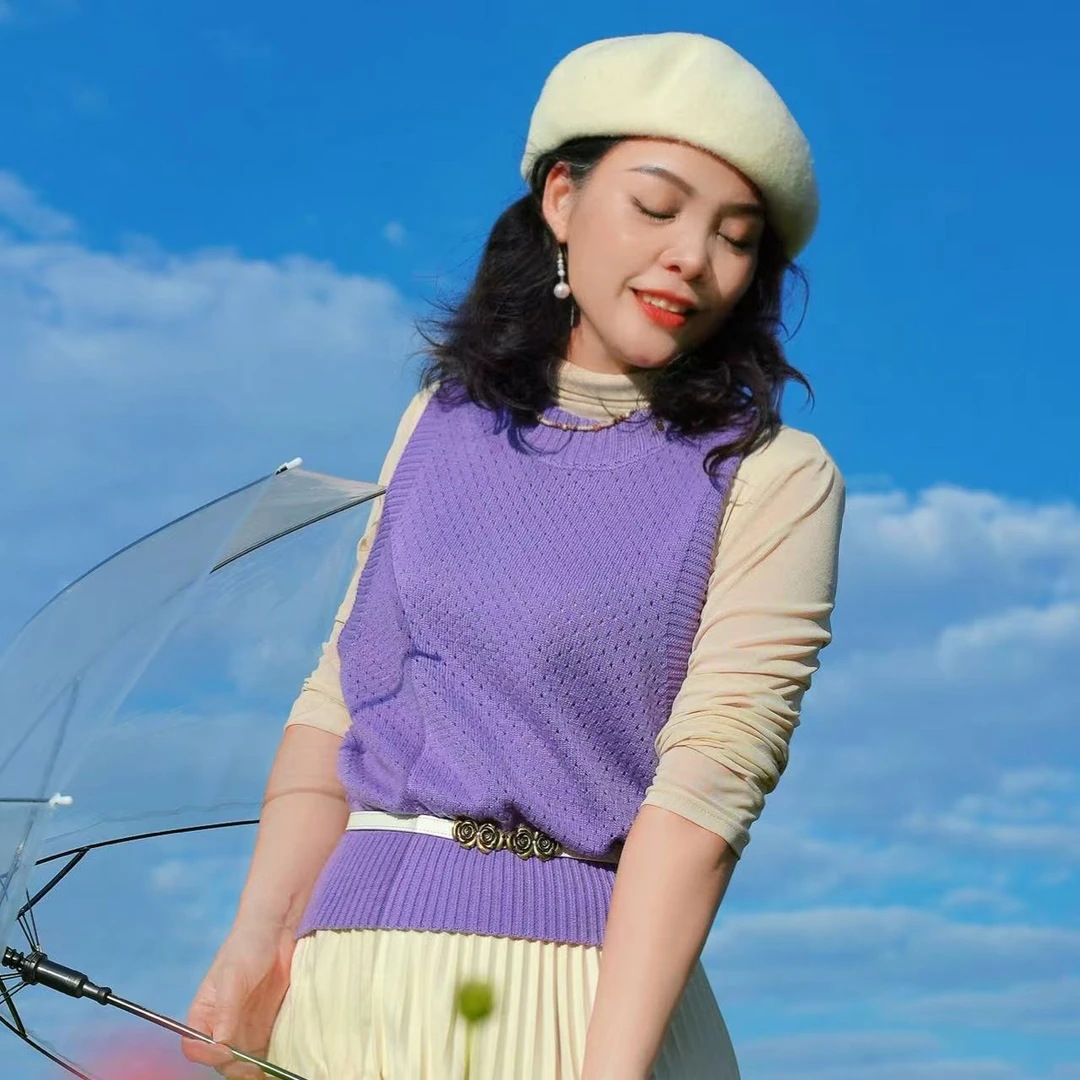 【美美定制】百搭针织镂空毛衣背心羊毛衫马甲春秋冬毛衣毛衣背心